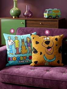 SCOOBY-DOO X Joivida 1件枕套（不含填充物），舒適搖粒絨布料，45*45cm - 彩色 - 查看 1