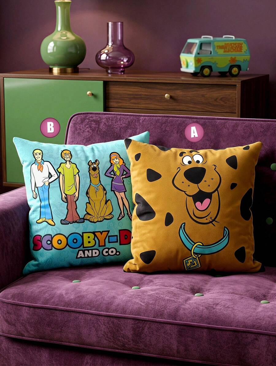 SCOOBY-DOO X Joivida 1件枕套(不含填充物),舒適搖粒絨布料,45*45cm - 彩色 - 查看 1