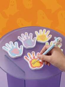 Joivida 1pc/6pcs Halloween Hand Shape Sticky Notes, Fun Palm Design Self-Adhesive Memo Pads For Home, Office, School, Party Favors, Planner Decor, Cute Colored Scratch Paper - multicolor - View 8