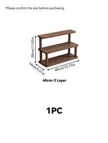 1‑Pack Vintage Solid Wood Desktop Storage Rack, Retro Multi‑Layer Cosmetic Organizer, Multipurpose Home Shelf. Suitable For Storing Kitchen Condiments, Water Cups, Mugs And Coffee Cups. - Multicolor - View 13