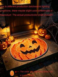 Halloween Imitation Cashmere Doormat, Wear-Resistant Entryway Floor Mat, Easy Care Decorative Rug For Living Room - d - View 7