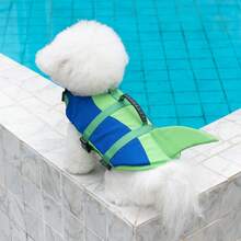 PETSIN 大型犬服装 大型犬救生衣 简约小狗爪印图案 运动风 轻薄夏季沙滩泳装 防护服 欧美地区 可用于户外散步、牵引、宠物救生衣和泳衣 - 彩色 - 查看 4