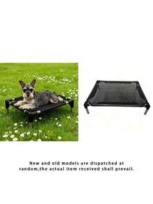 1 Set High-Platform Pet Bed, Waterproof And Breathable Pet Cot, S/M/L 3 Sizes, Durable Rust-Proof Aluminum Frame + Breathable Polyester Fabric, Minimalist Black, Rectangular Hollow Mesh Design, Removable And Assembleable, Heat Dissipation - Black - View 10