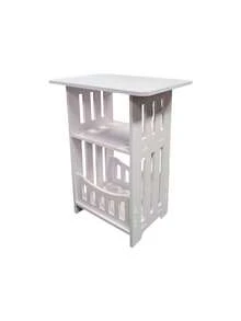 1pc Single‑Tier/Double Layer Space-Saving Minimalist Nordic Style White Mini Square Coffee Table Nightstand Side Table For Small Apartment Living Room Bedroom Home Furniture - Multicolor - View 12