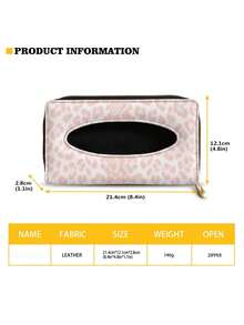 1PC PU Leather Metal Zipper Clip Visor Mount Seat Back Multifunctional Pink Leopard Print Car Tissue Box Holder Car Napkin Dispenser For Car SUV Truck Car Interior Storage Organizer Auto Accessories - A - View 4
