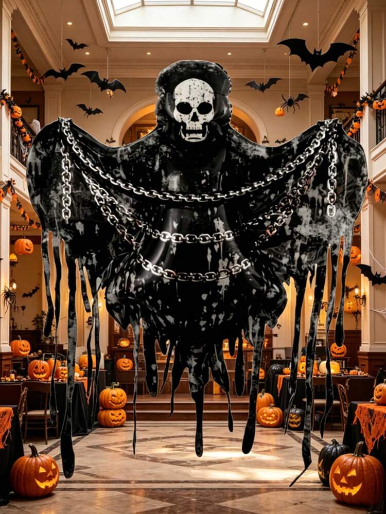 Halloween Skeleton Witch Balloon, Suitable For Use In Creating Halloween-Themed Party Scenes For Courtyards, Gardens, And Outdoor Lawns. - Skull Chain Witch - View 2