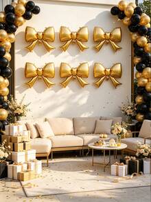 The Bow-Tie Aluminum-Foil Balloon Set Is Suitable For Birthday Parties, Engagement Ceremonies, Girl-Themed Banquets, And Interior Decoration Of Shops. - 6 22-inch bows. - View 11