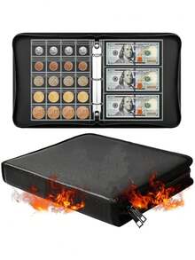 1PC 360 Slots Waterproof Flame Resistant Coin Collection Card Album Binder Heat Resistant Flame Retardant Document Storage File Bag For Collector Home Office Travel Safety Supplies Gift - A - View 10