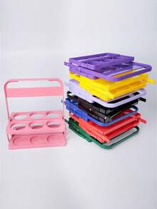 1PC Foldable 6 Hole Plastic Wine Glass Holder Stand Portable Durable Outdoor Home Use Beer Basket Cocktail Drink Display Rack For Party Picnic Bar Birthday Christmas Gift Must Haves - Multicolor - View 2