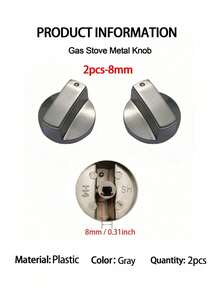 4 Buah Tombol Kompor Gas 6MM/8MM Warna Perak, Tombol Kompor Gas Universal, Tombol Kompor Gas Logam untuk Kompor Dapur, Kompor Gas, Oven, dan Kompor Tanam - Perak - View 12