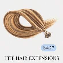 50S I-Tip 真人髮接髮，12"-22" 長度，優雅直髮，易於佩戴，冷融合，無損真人髮，易於造型，預黏接，持久耐用，可重複使用，柔軟自然，適合旅行與日常造型，萬聖節聖誕禮物 - 彩色 - 查看 21