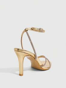 CUCCOO SZL Damen Schuhe Frühling Sommer Strass-Einsätze, Stilettos Bankett Party Dating Pendeln Einkaufen Hochzeit Festival Geschenke - helles Gold - Übersicht 4