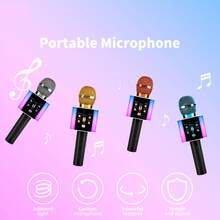 Teckwe Portable Wireless Handheld Microphone, Multifunctional Karaoke Microphone, Available In A Variety Of Colors - Silver - View 10