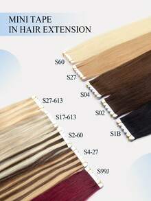 16Inch 40G Mini Six-LobeTape-In Hair Extensions,Tape In Hair Extensions 10pcs/Pack,Real Human Hair,Invisible Skin Weft,Natural Blend Comfortable Wear Less Visible,Instant Volume & Length,Natural Look,Easy Application,Women,Halloween Cosplay - Multicolor - View 14