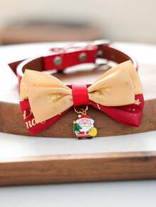 PETSIN 1pc Cat And Dog Universal Holiday Style Neck Accessory, Christmas Pet Bow Tie Collar, Adjustable Cat And Dog Collar, Santa Claus Christmas Tree Snowflake Pendant, Holiday Party Small Pet Decoration Accessory - Multicolor - View 11