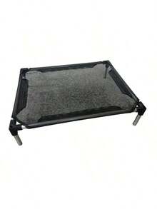 1 Set High-Platform Pet Bed, Waterproof And Breathable Pet Cot, S/M/L 3 Sizes, Durable Rust-Proof Aluminum Frame + Breathable Polyester Fabric, Minimalist Black, Rectangular Hollow Mesh Design, Removable And Assembleable, Heat Dissipation - Black - View 9