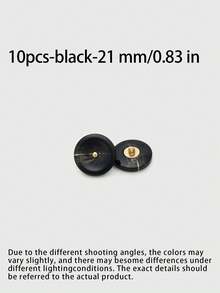 1 Pack 10 Pieces Simple Two‑Color Round Resin Metal Buttons Classic Decorative Fasteners For Coat Sweater Suit Tweed Outerwear Diy Sewing Accessories - 10pcs - View 4