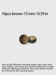 1 Pack 10 Pieces Simple Two‑Color Round Resin Metal Buttons Classic Decorative Fasteners For Coat Sweater Suit Tweed Outerwear Diy Sewing Accessories - 10pcs - View 19