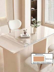 PVC Clear Table Protector - 0.8mm Thick, Premium High-Quality Transparent Plastic Desk Mat For Excellent Surface Protection.Waterproof And Heat Resistant, Easy To Clean . Ideal For Rectangular Nightstands, Office Desks, And Sofa Side Tables - Transparent - View 21