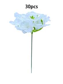 30 PCS Lifelike Hydrangea Flowers, Realistic Texture, Large Blooms, White Artificial Hydrangea Flowers With Stems, Full Flower Heads, Suitable For Home Decor, Party Decoration, Wedding Bouquets, Tabletop Centerpieces - White - View 13