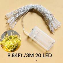 1pc 1.5/3/6m Home Decor Led Fairy String Lights,Battery Powered, Indoor Room Wall Decor Led Lights String, Outdoor Garden Tree Decor Light,Bedroom Decorations ,Wedding Birthday Party Festival Decor String Light,Camping Tent Decorations Light - Multicolor - View 24