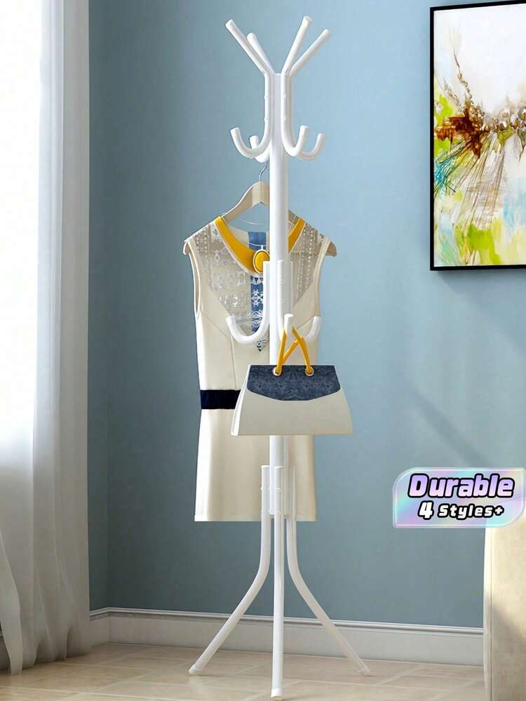 1Pc Iron Garment Rack, Approx 69" Tall, Freestanding Movable Coat Hanger, Stable & Stylish, Easy To Assemble. For Entryway, Bedroom, Living Room, Study, Office, Ideal Holiday, Valentine's Day, Housewarming Gift - Multicolor - View 1