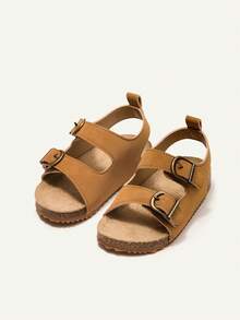 Cozy Pixies Fashionable Flat Buckle Beach Sandals For Boys, Soft And Comfortable, Suitable For Summer - Brown - View 3