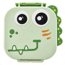 1pc Dinosaur Shaped Waterproof Pp Lunch Box, With Handle, 1470ml Capacity, Includes Utensils, 3-Compartment Design, Can Be Further Divided Into 4 Compartments. Suitable For Kitchen Storage/Food Container/Back To School Supplies/Office/Home/Holiday - Multicolor - View 9