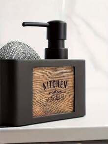 1 PC Refillable Self Cleaning Leak Proof Rust Proof Easy Refill Multi Use Soap Dispenser With Cleaning Ball And Scrub Brush Pump Bottle For Kitchen Bathroom Sink Countertop Home Essential Accessory Gift For Housewarming New Home - multicolor - View 6