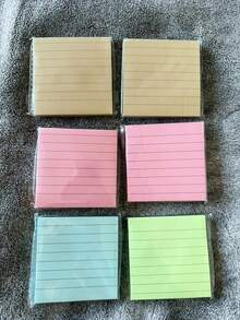 SHEIN Lined Sticky Notes Pad, 240/480/720 Pcs Restickable Striped Memo Flags For Books, Office, School & Study, Assorted Colors - Self-Adhesive Page Markers - Multicolor - View 4