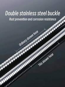 Stainless Steel Shower Hose Burst Proof, Durable Bathroom Flexible Hose For Rain Shower Head, G 1/2 Universal Fit, Easy DIY Install, Silver Bath Accessory - Encryption Tube - View 3