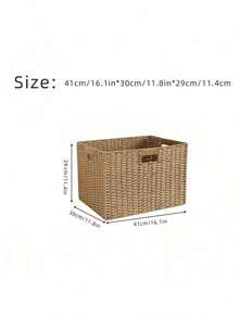 Wicker Baskets For Organizing, Pack Of Nesting Storage Baskets For Shelves, Handwoven Solid Color Storage Box With Handle, Organizer For Desk, TV Stand, Bedroom Wardrobe, Rattan Woven Sundries Organizer Box, Straw Closet Wardrobe Organizer - Multicolor - View 13