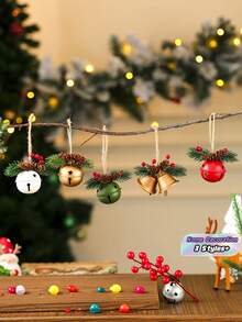 1 Buah Hiasan Lonceng Natal Bulat dengan Pita, Dekorasi Gantung untuk Pohon Natal Meriah, Hadiah Liburan, Pesta, Aksen Rumah, Berkualitas Tinggi, Sedang Tren Saat Ini - warna-warni - View 1