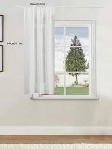Cirelle 1 Panel White Sheer Curtain, Semi-Transparent Light Filtering Voile Window Drape, Elegant Rod Pocket Curtain For Living Room, Bedroom & Patio Doors - White - View 14