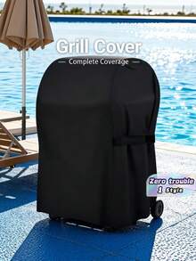 High Quality 1Pc Cylindrical Outdoor Grill Cover, Windproof And Sun Protection Barbecue Protective Cover, Creative Round BBQ Dust Shield For Outdoor Use - Multicolor - View 1