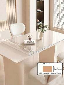 PVC Clear Table Protector - 0.8mm Thick, Premium High-Quality Transparent Plastic Desk Mat For Excellent Surface Protection.Waterproof And Heat Resistant, Easy To Clean . Ideal For Rectangular Nightstands, Office Desks, And Sofa Side Tables - Transparent - View 30