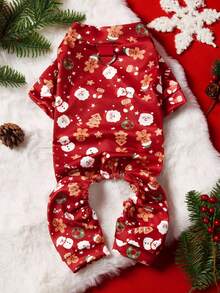 PETSIN 1pc Universal Pet Clothing For Cats And Dogs, Fully Printed With Christmas-Themed Designs - Full-Body Coveralls For Pets, Suitable For Small Dogs At Christmas Parties Or Daily Home Wear, Can Be Layered With Coats For Warmth - Multicolor - View 6