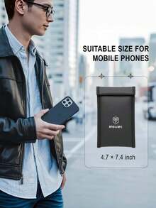 1PC Faraday Signal Blocker Pouch Anti Radiation Phone Case Shielding Bag Block 5G WiFi Bluetooth GPS Anti Tracking Privacy Protection Travel Home Office Car - A - View 6