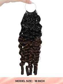 Boho Braids Brumese Curly 60g 50股女性用人髮鉤編髮 14-22英吋 100% Remy 人髮捲束 預分束隱形 Miracle Knots 羽毛鉤編人髮 波希米亞接髮 漸層色 T1B/4# - S1B/4 - 查看 4