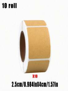 Rollo de etiquetas adhesivas de papel kraft para sellar, autoadhesivas, se pueden escribir a mano para clasificación y marcas de embalaje - Multicolor - Ver 10