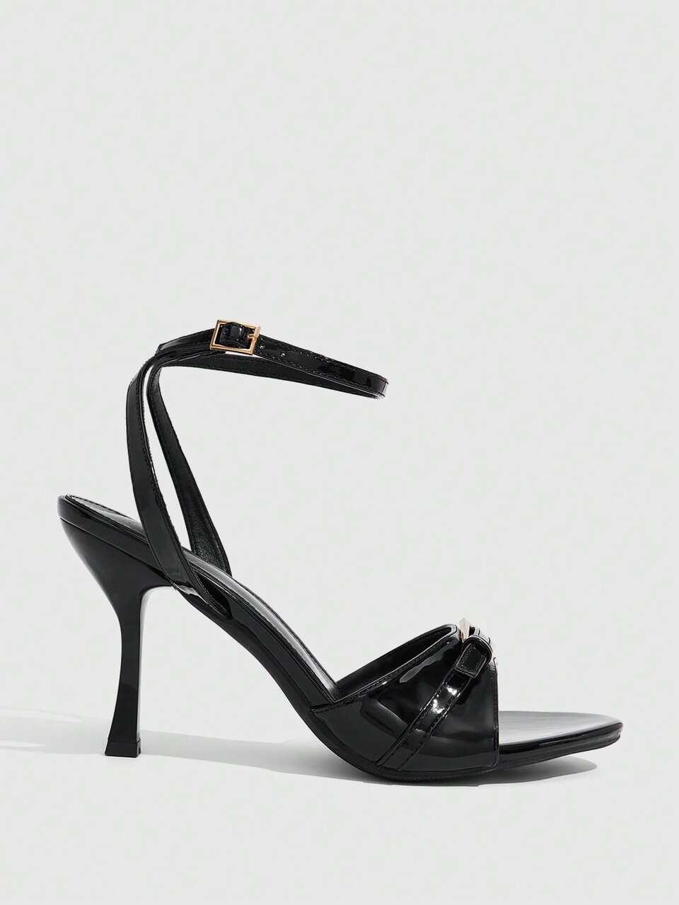 CUCCOO SZL Women Shoes Stiletto Round Toe Ankle Strap Metal Buckle Decoration PU Material Sexy Fashion Women High Heels Sandals Vacation Party Valentine's Day