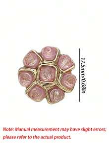 1 Pack 10 Pieces Premium Flower‑Shaped Metal Buttons Colorful Rhinestone Inlaid Fasteners For Tweed Suit Overcoat Fur Clothing Diy Sewing Accessories - 10pcs - View 35
