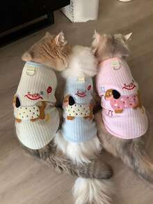 PETSIN 1PC Summer Thin Wearable Pet Vest With Leash Hole, Anti Shedding Clothes For Cats Dachshund - Multicolor - View 7