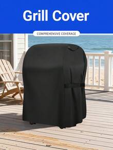 High Quality 1Pc Cylindrical Outdoor Grill Cover, Windproof And Sun Protection Barbecue Protective Cover, Creative Round BBQ Dust Shield For Outdoor Use - Multicolor - View 5