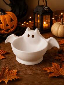 1PC Standard Size 3D Printed Plastic Durable Lightweight Non Slip Scratch Resistant Easy Clean Cute Bat Shape Decorative Storage Bowl Tray Organizer In 2 Colors For Halloween Thanksgiving Home Office Desk Shelf Cabinet Housewarming Gift - Multicolor - View 3