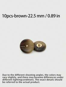1 Pack 10 Pieces Simple Two‑Color Round Resin Metal Buttons Classic Decorative Fasteners For Coat Sweater Suit Tweed Outerwear Diy Sewing Accessories - 10pcs - View 13