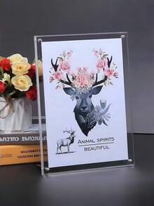 1-Pc A4 Size Clear Acrylic Double-Sided T-Shaped Table Stand, Adhesive Sign Holder For Conference, Desktop, Certificate, Poster Display, Rectangle Photo Frame, Ideal Desk Decor Gift For Birthday And Graduation. - Clear - View 7