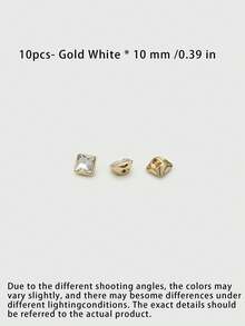 1 Pack 10 Pieces Square Crystal Rhinestone Buttons Versatile Decorative Fasteners For Shirt Chiffon Top Sweater Cardigan Men Women Clothing Sewing Accessories - 10pcs - View 10