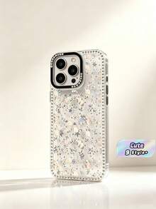 Sparkling Sparkle Line Stone Fashion Katzen Blumen Muster High-End TPU Hülle mit Vollbild Stoßfest, mit 17/17 Pro/17 Pro Max/16/16 Pro/16 Pro Max/15/15 Pro/15 Pro Max Stoßfest Sturz - Blumenkatze - Übersicht 2