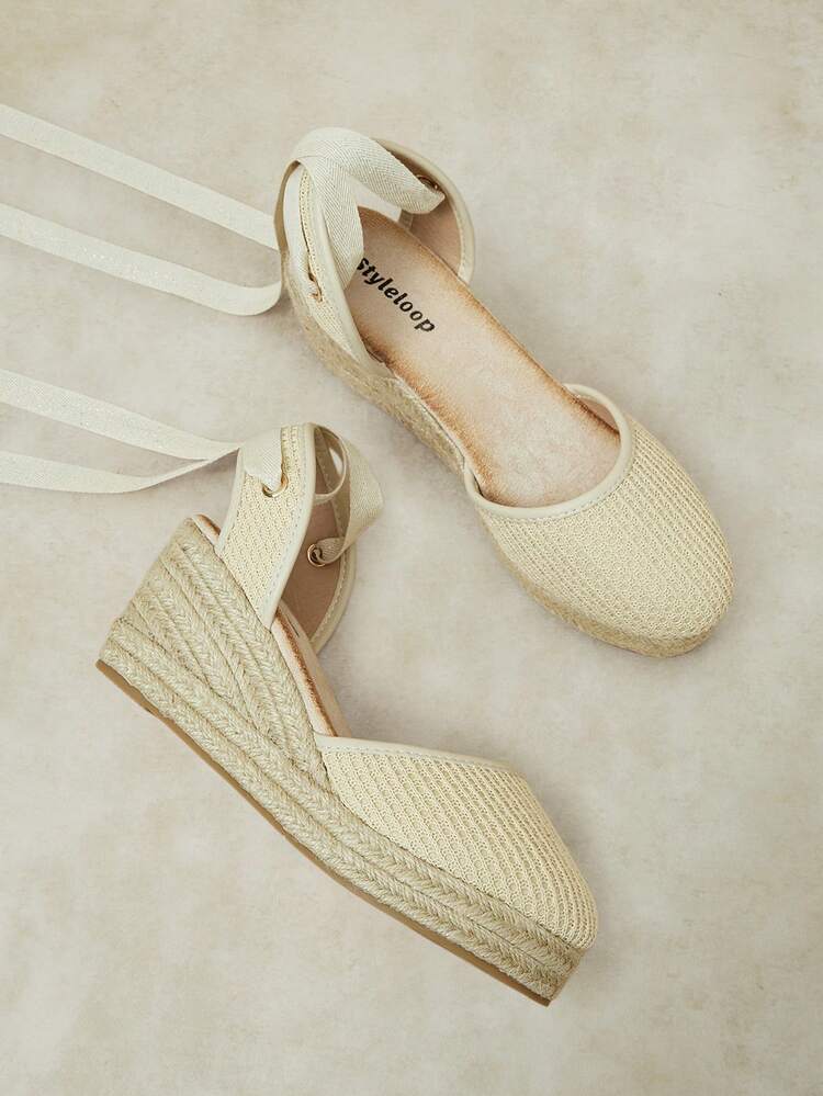 Styleloop Women's Bohemian Buckle Design Fashion Wedges, Bohemian, Travel Essentials, Summer Wear, Vacation Atmosphere - Beige - View 6